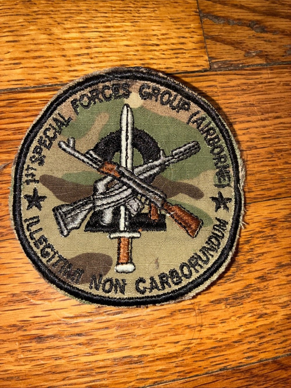 Military Style Camouflage Patch with Weapon Emblem - Picture 2 of 6
